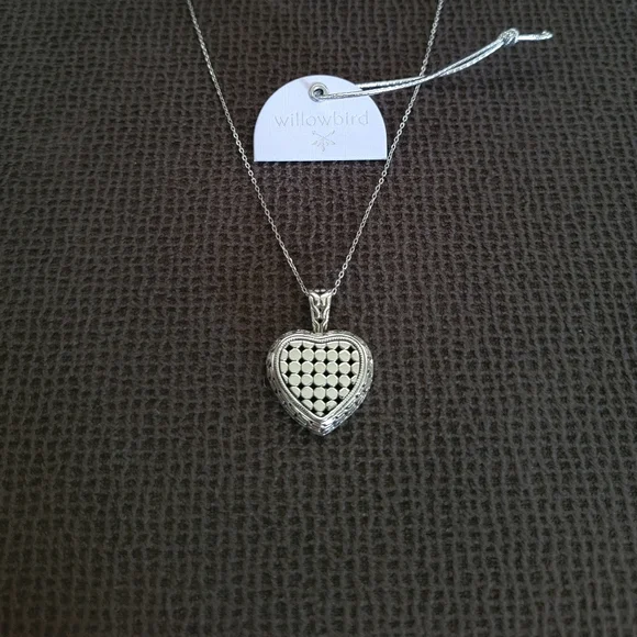 willowbird🪶 Silver🤍 Dotted Heart❤ Pendant Necklace - NWT - Picture 14 of 16
